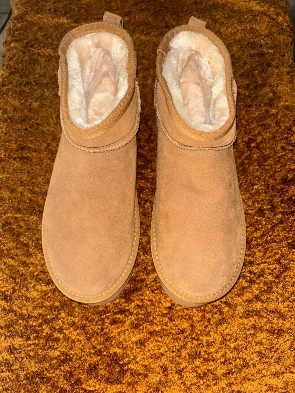 Plush-Lined Women's Ankle Booties in Chestnut Tan